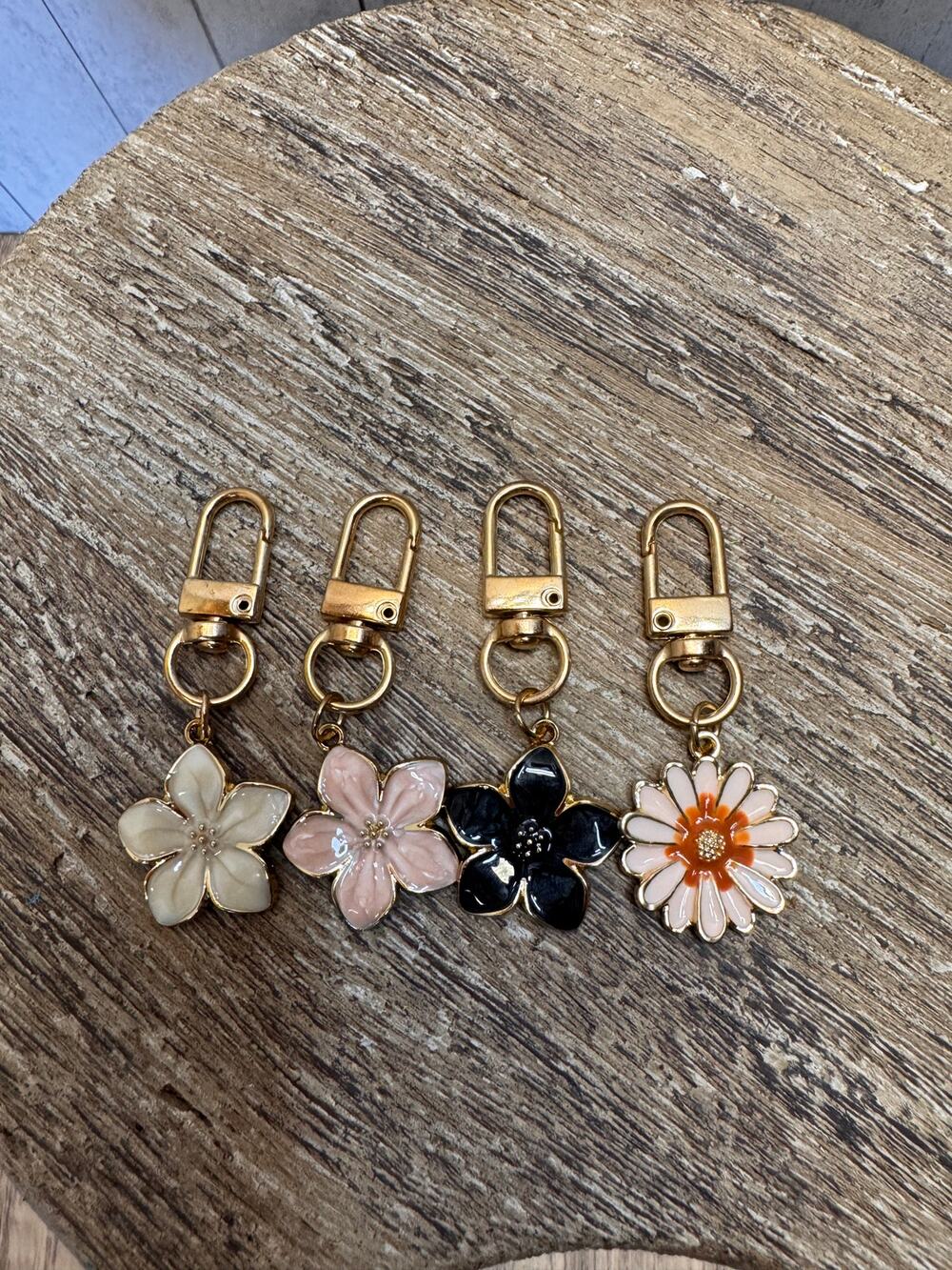 Cute Flower Zipper Pulls Set of 4 Flower Accessories Metal Zipper Pull
